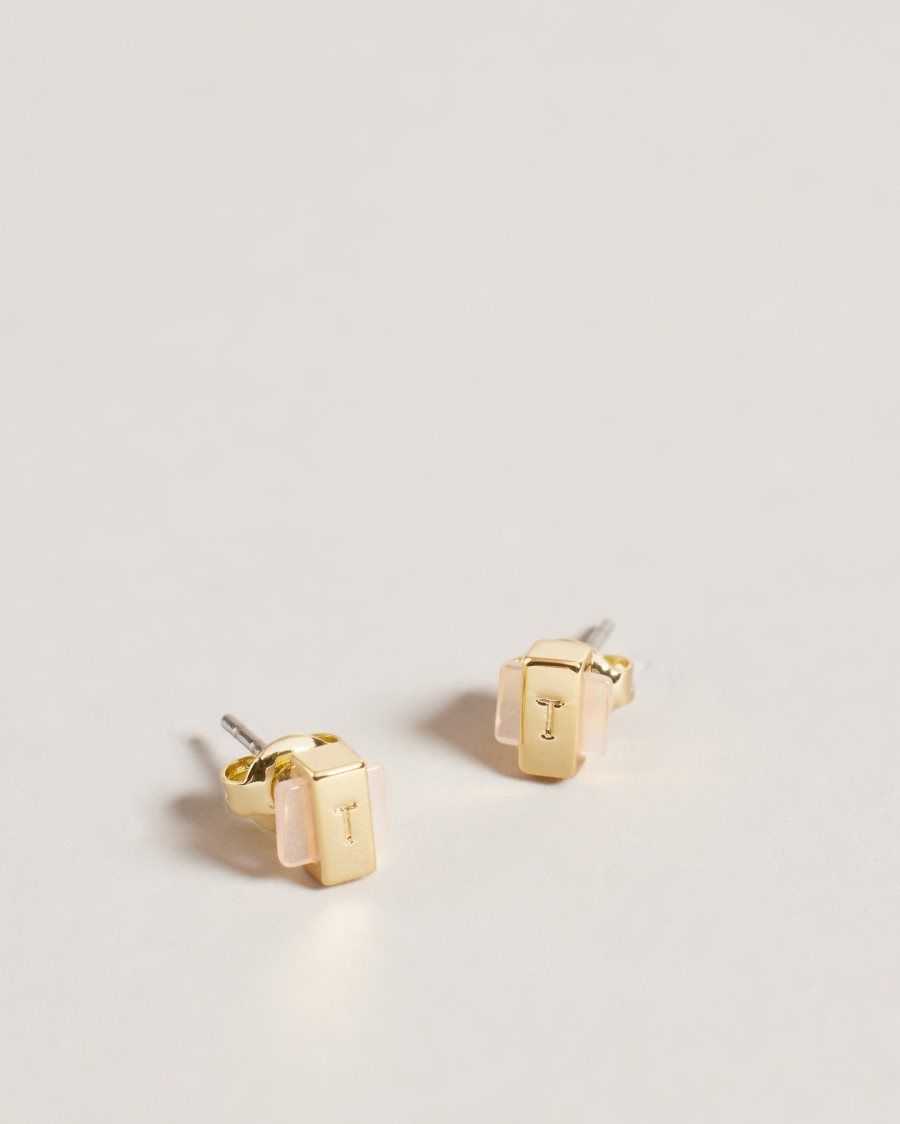 Ted Baker Georg Gem Bar Stud Earrings Pale Pink | 74539-UROW