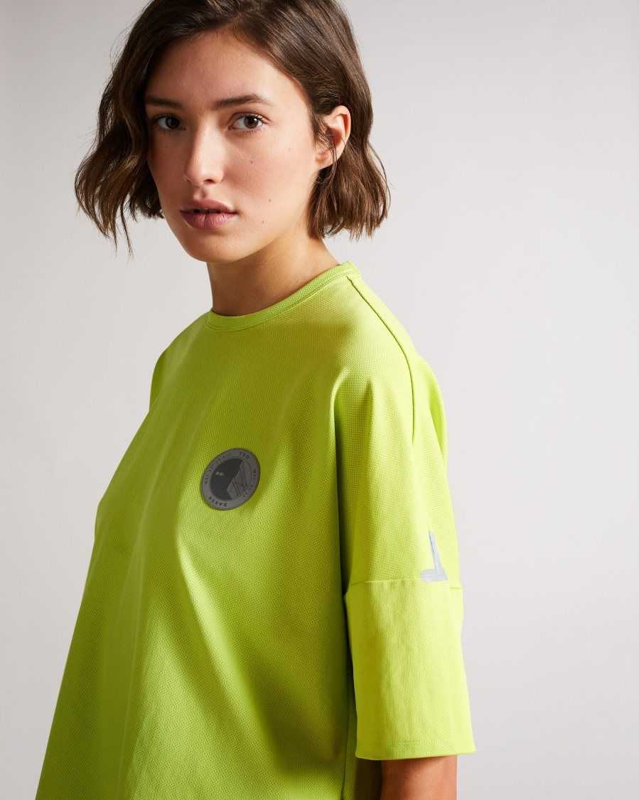 Ted Baker Glianas Mesh Jersey T Shirt Bright Green | 25364-DLUG