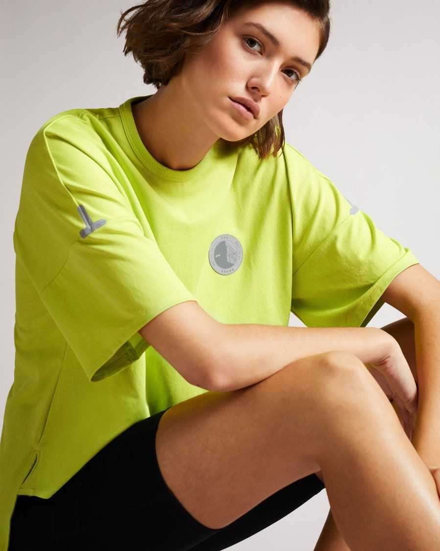 Ted Baker Glianas Mesh Jersey T Shirt Bright Green | 25364-DLUG