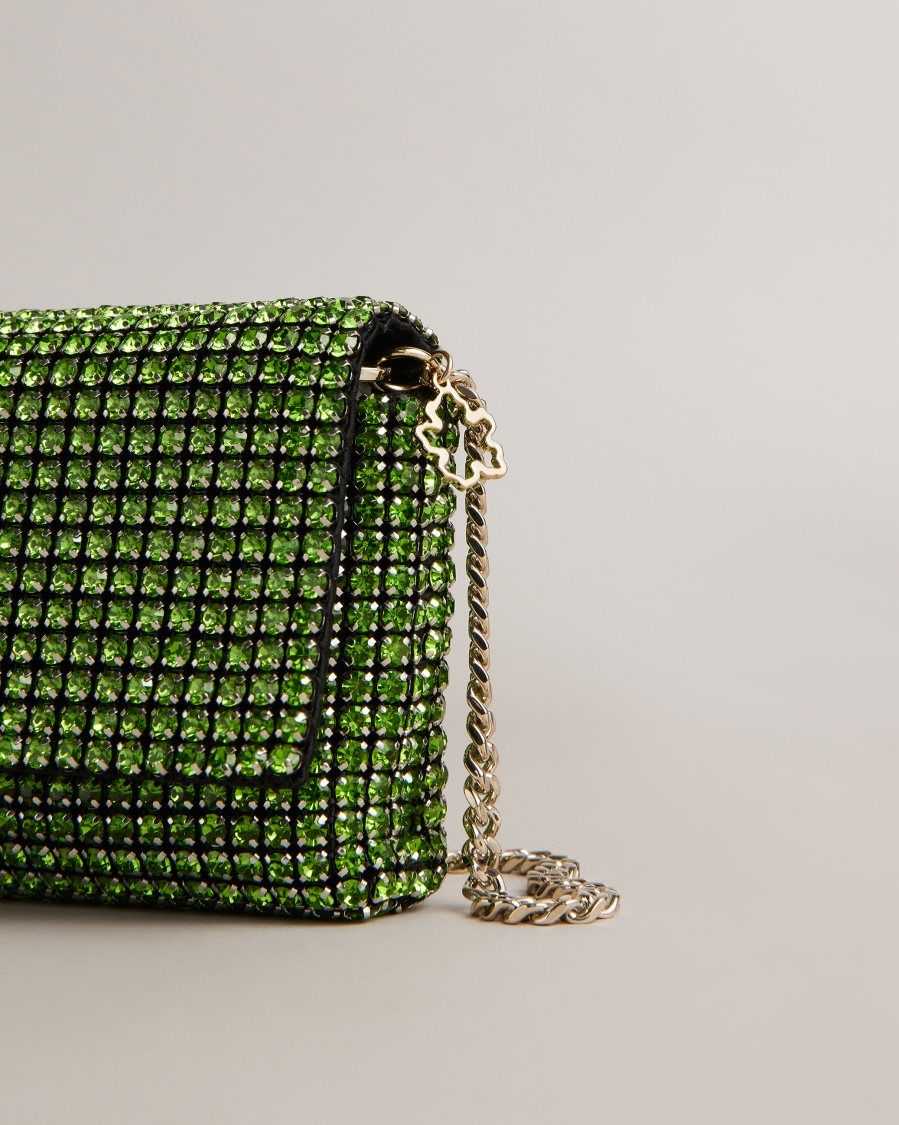 Ted Baker Gliteri Crystal Crossbody Bag Light Green | 81976-OQCI