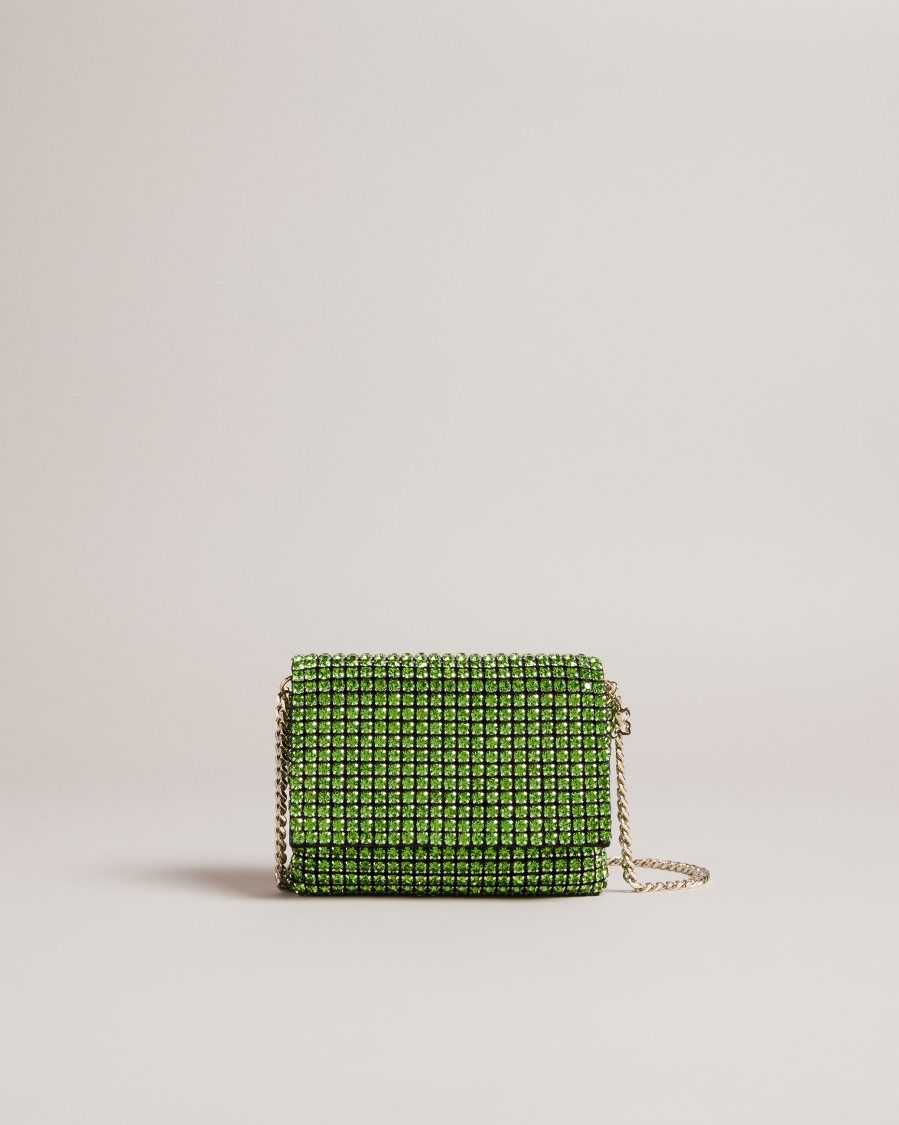 Ted Baker Gliteri Crystal Crossbody Bag Light Green | 81976-OQCI