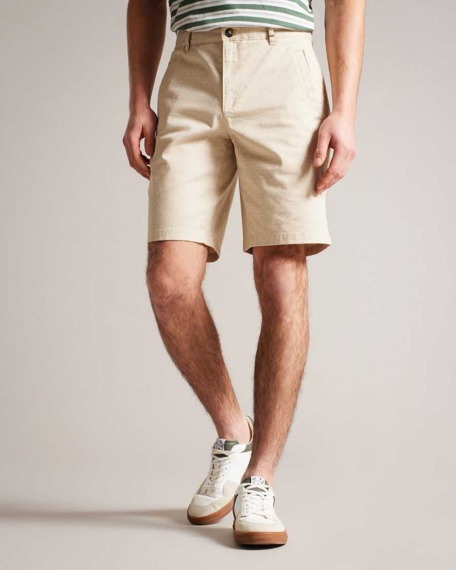 Ted Baker Gomer Regular Fit Geometric Shorts Natural | 26815-WBPQ