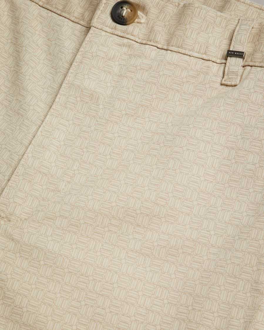 Ted Baker Gomer Regular Fit Geometric Shorts Natural | 26815-WBPQ