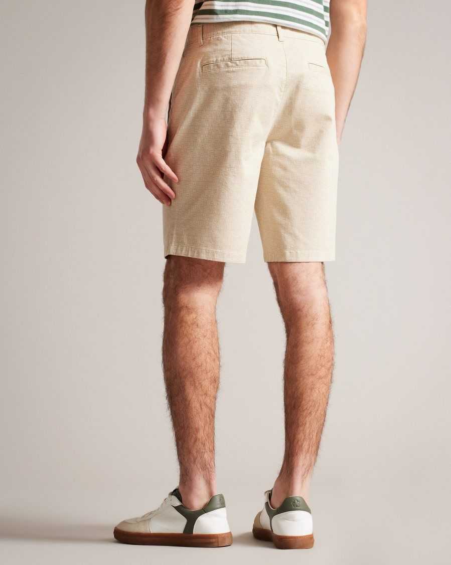 Ted Baker Gomer Regular Fit Geometric Shorts Natural | 26815-WBPQ