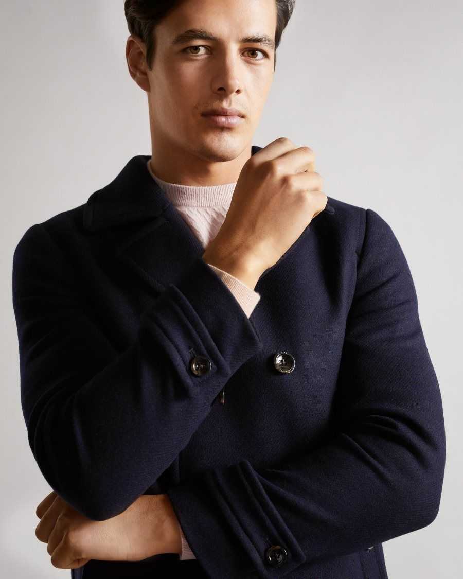 Ted Baker Grilldd Wool Peacoat Navy | 94680-TSUH