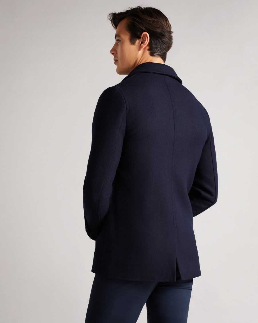 Ted Baker Grilldd Wool Peacoat Navy | 94680-TSUH