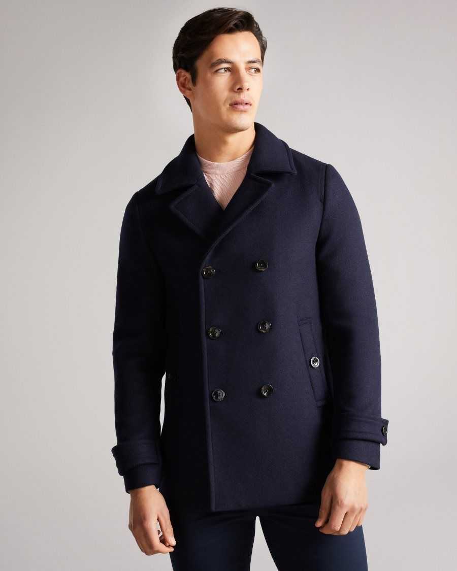 Ted Baker Grilldd Wool Peacoat Navy | 94680-TSUH