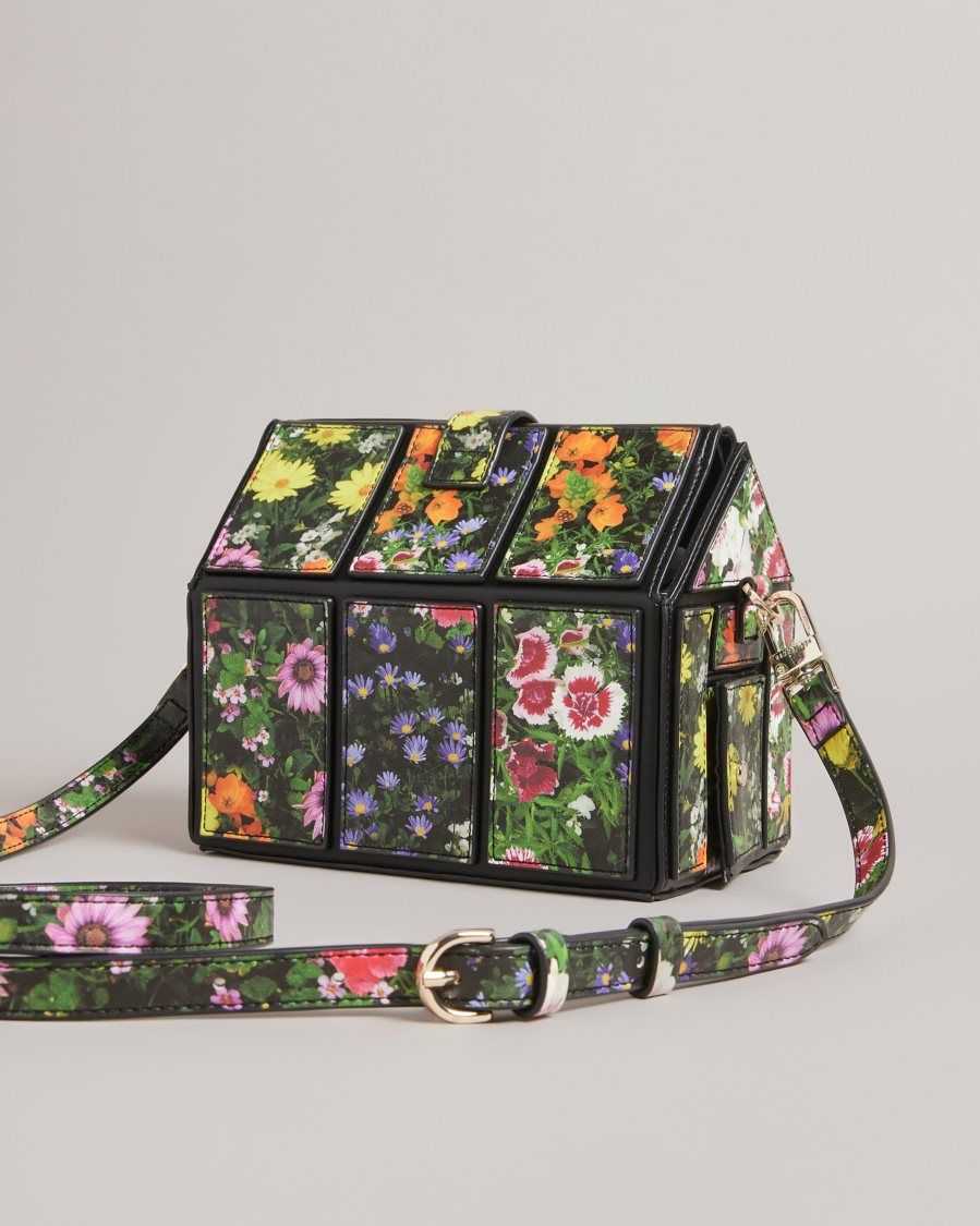 Ted Baker Grnhous Floral Greenhouse Bag Black | 97652-FOBK