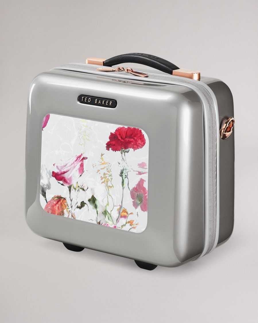 Ted Baker Gust Watercolour Floral Vanity Case Light Grey | 34590-QKRH