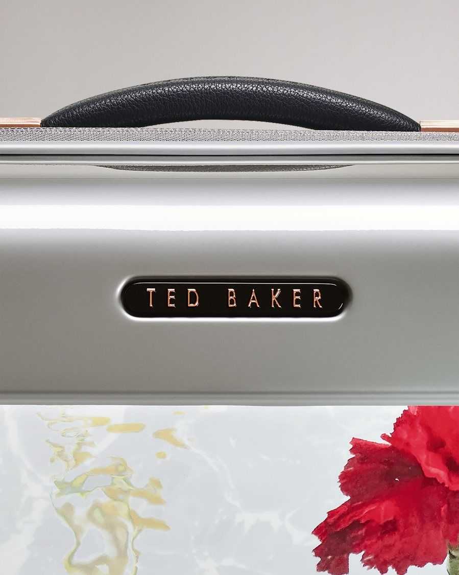 Ted Baker Gustie Watercolour Floral Medium Trolley Case Light Grey | 32658-LWXJ