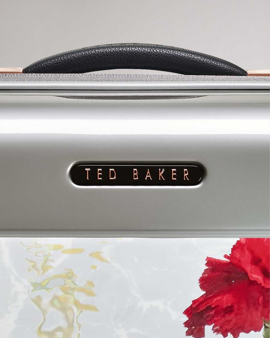 Ted Baker Gusto Watercolour Floral Small Trolley Case Light Grey | 07946-JWLB