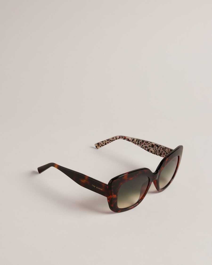 Ted Baker Haattie Chunky Cat Eye Frame Sunglasses Tortoiseshell | 09382-ZLPF