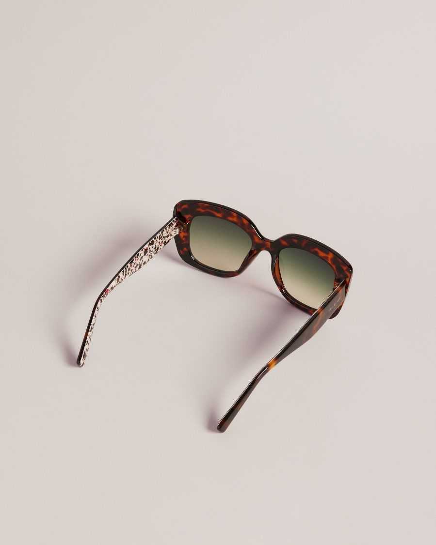 Ted Baker Haattie Chunky Cat Eye Frame Sunglasses Tortoiseshell | 09382-ZLPF