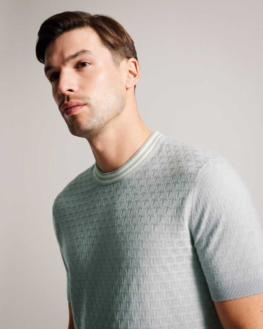 Ted Baker Hanam Short Sleeve T Stitched T-Shirt Grey | 59374-EKZP