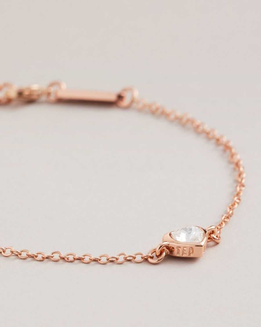 Ted Baker Hansaa Crystal Heart Bracelet Rose Gold Colour | 74856-ZYBO