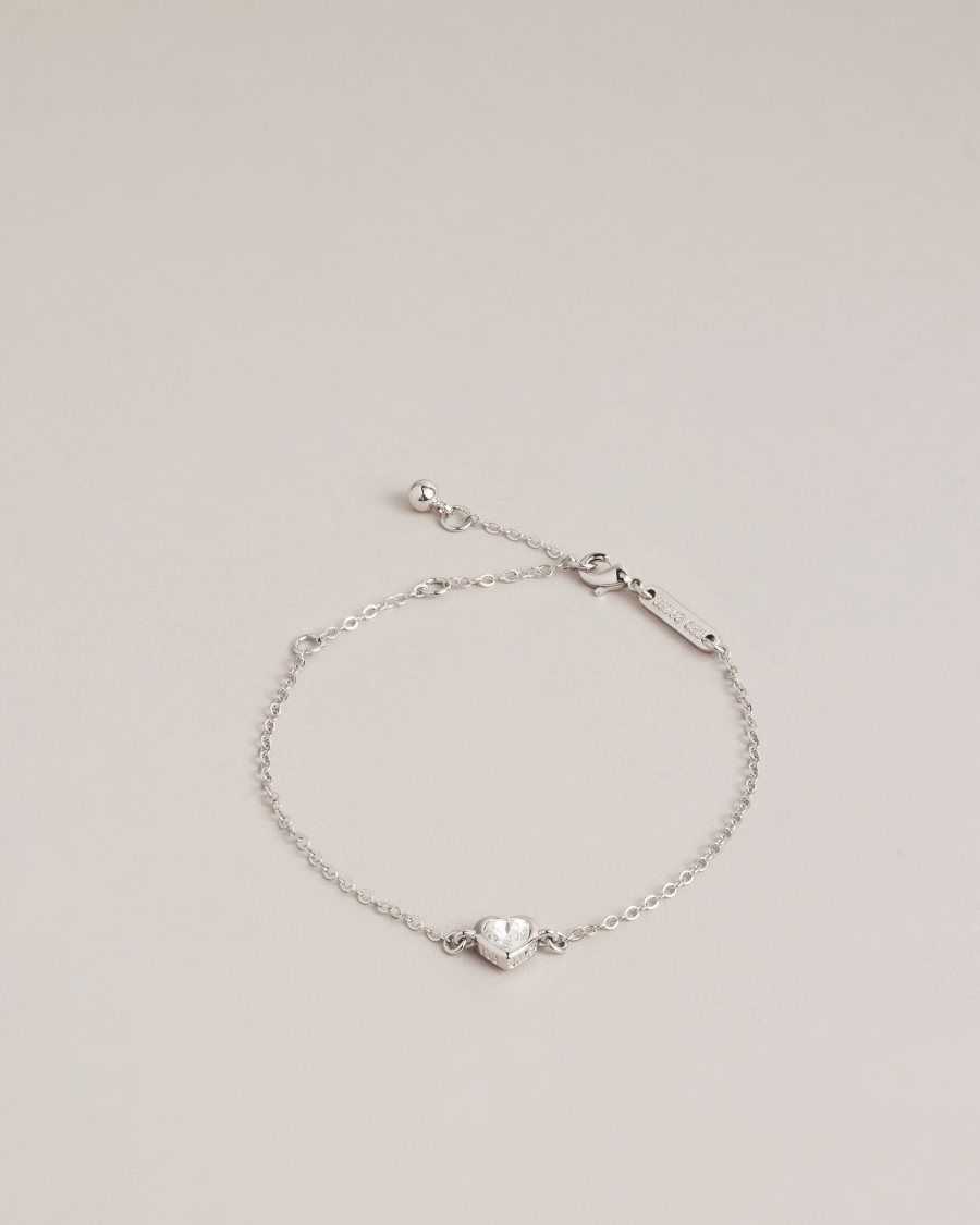 Ted Baker Hansaa Crystal Heart Bracelet Silver Colour | 45816-LSEQ