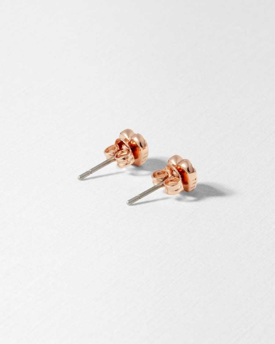 Ted Baker Harly Heart Stud Earrings Rose Gold Colour | 39456-VGMA