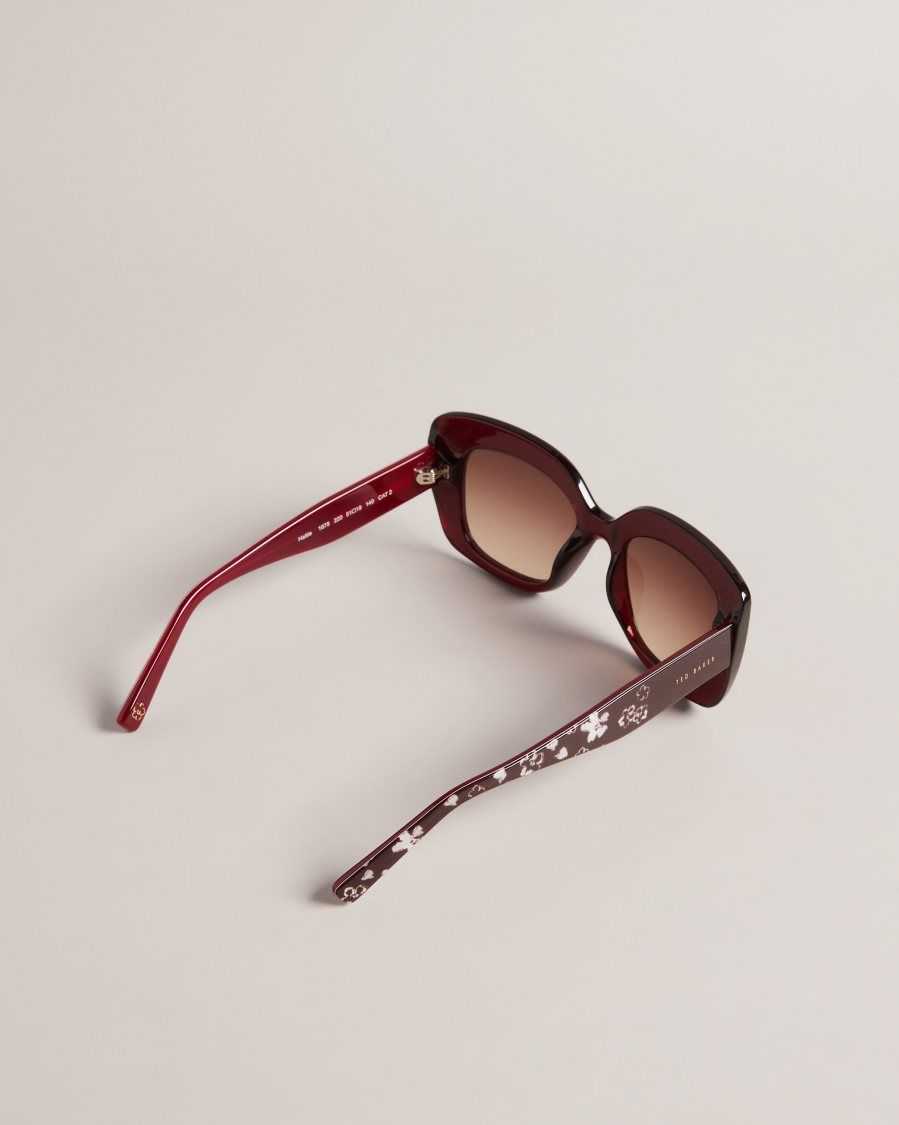 Ted Baker Hatties Oversized Chunky Square Sunglasses Dark Red | 15627-ECID