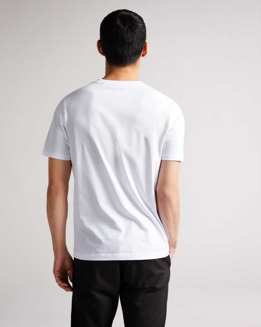 Ted Baker Hawking Short Sleeve Plain T Shirt White | 07613-JLDO