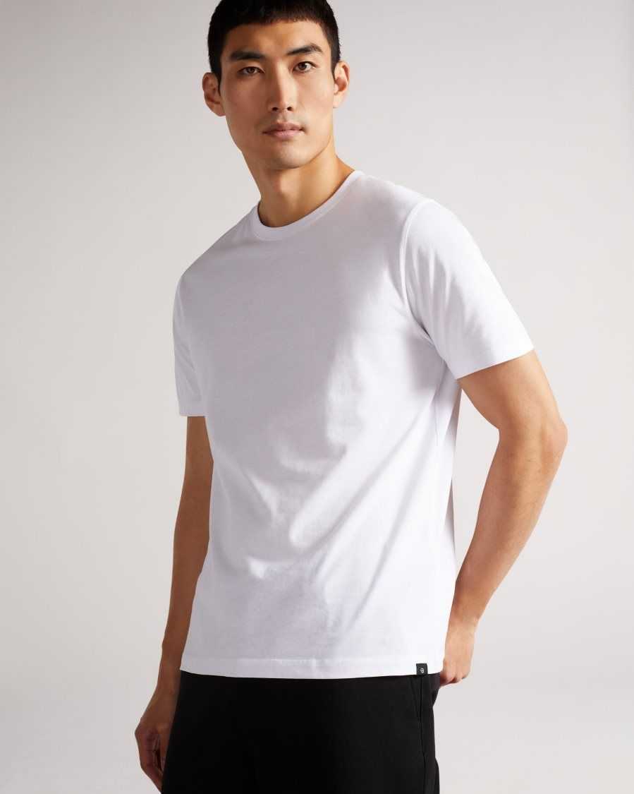 Ted Baker Hawking Short Sleeve Plain T Shirt White | 07613-JLDO