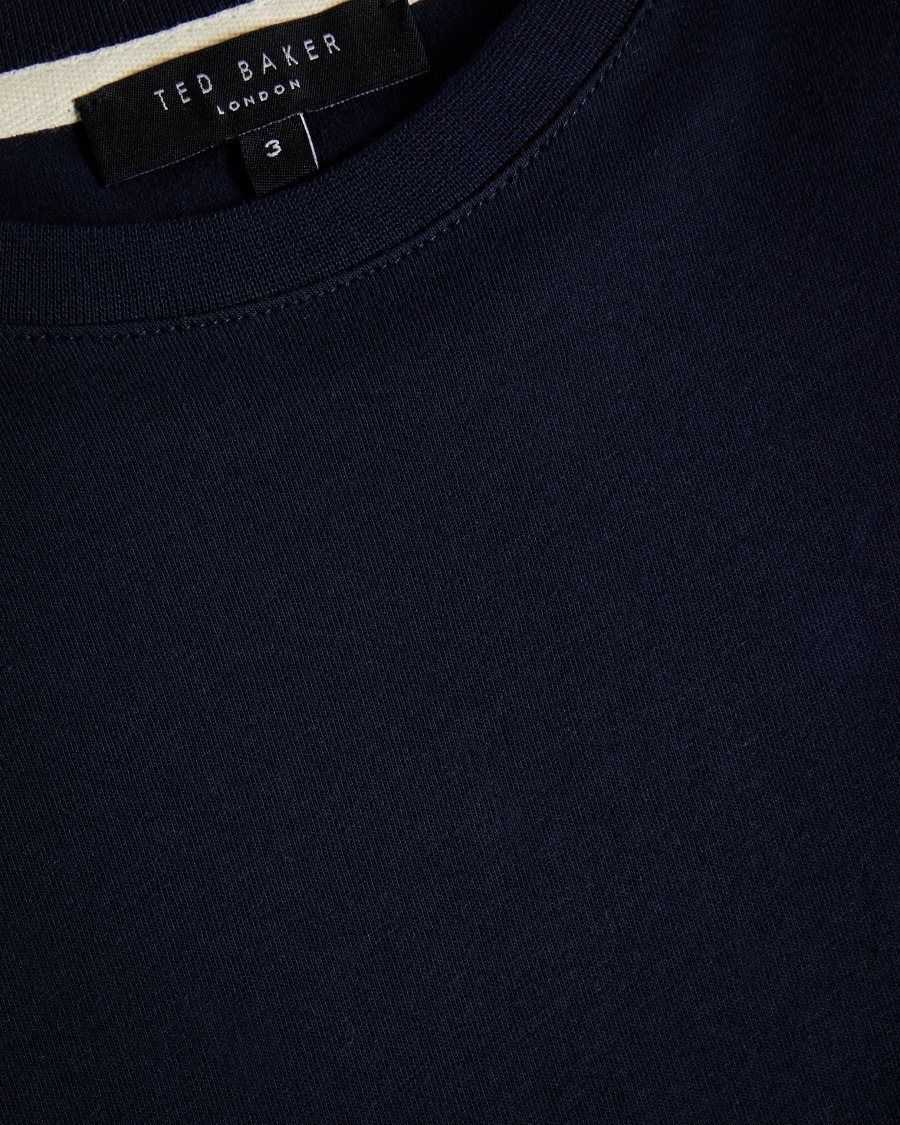 Ted Baker Hawking Short Sleeve Plain T Shirt Navy | 67904-SGEK