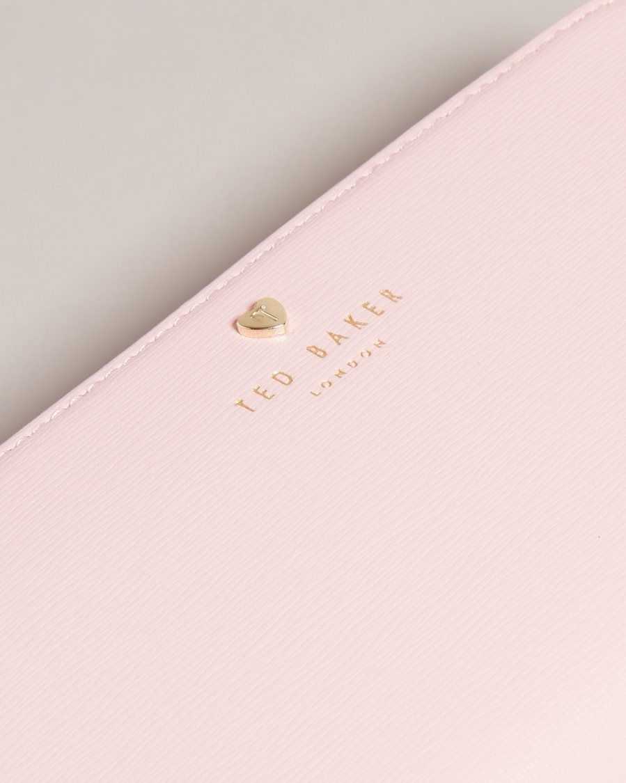 Ted Baker Hearten Heart Stud Zip Around Purse Pale Pink | 40569-NPBY