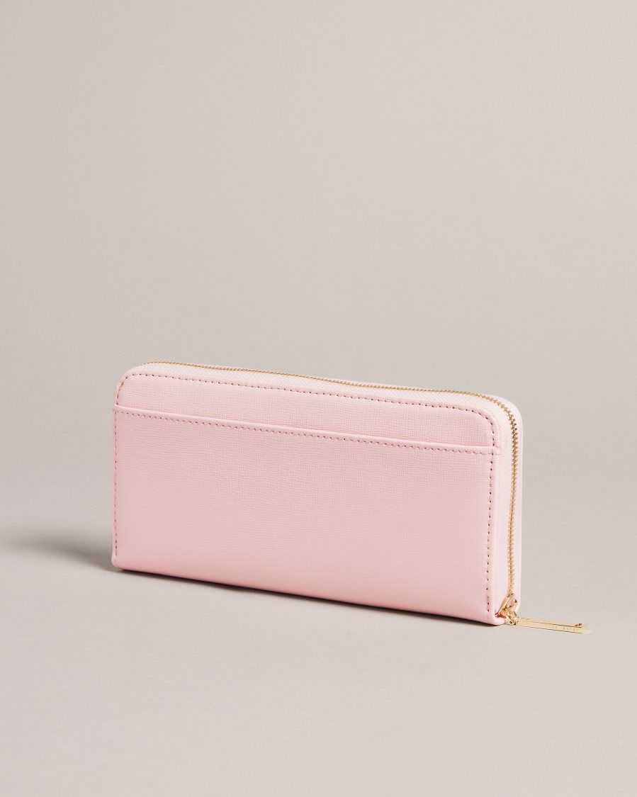 Ted Baker Hearten Heart Stud Zip Around Purse Pale Pink | 40569-NPBY