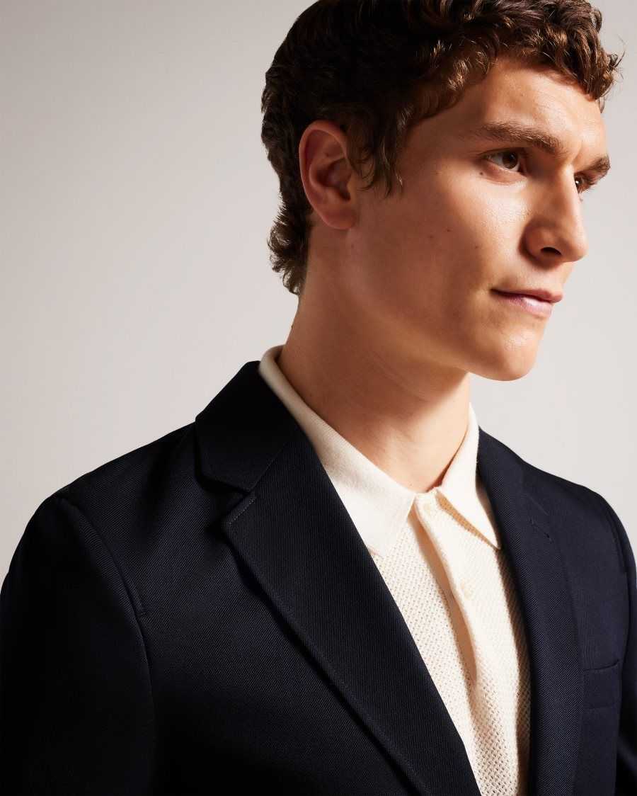 Ted Baker Heddonj Single Breasted Jacket Navy | 70861-XUWY