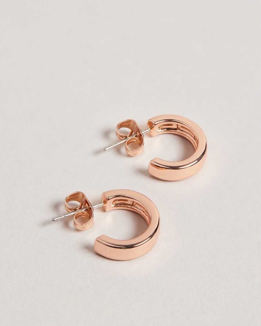 Ted Baker Helanna Small Hoop Earrings Rose Gold Colour | 37814-BHFC