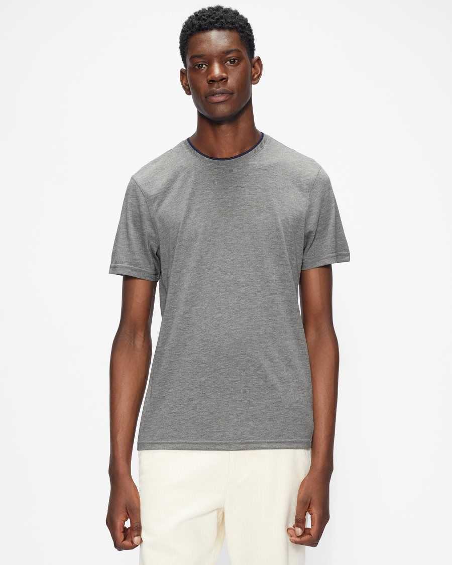 Ted Baker Helpa Short Sleeve T Shirt Grey-Marl | 21908-OUAI