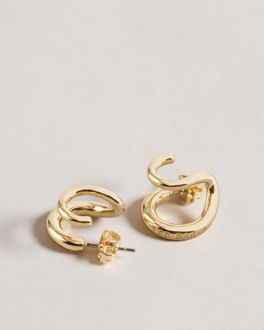 Ted Baker Hennriy Double Hoop Earrings Gold Colour | 29048-ENPO