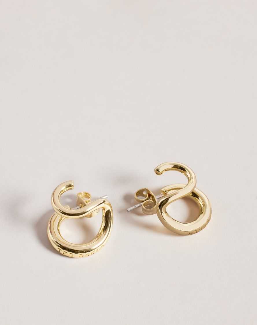 Ted Baker Hennriy Double Hoop Earrings Gold Colour | 29048-ENPO