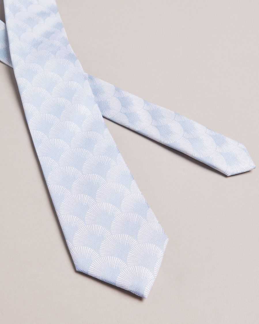 Ted Baker Herro Fan Jacquard Tie Blue | 26374-AFOU