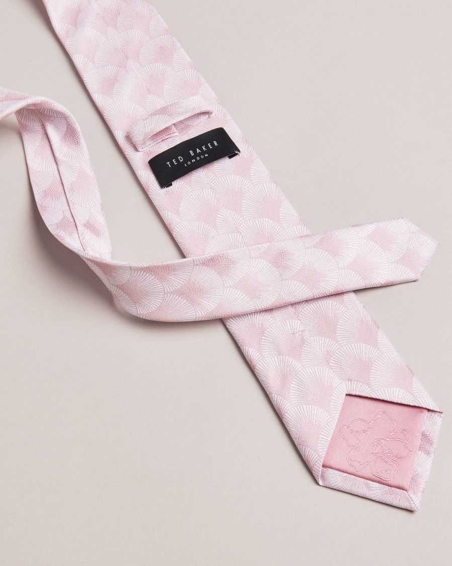 Ted Baker Herro Fan Jacquard Tie Dusky Pink | 59720-UJVG