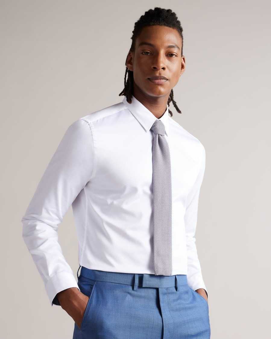 Ted Baker Holmess Long Sleeve Slim Fit Shirt White | 60235-JHMP