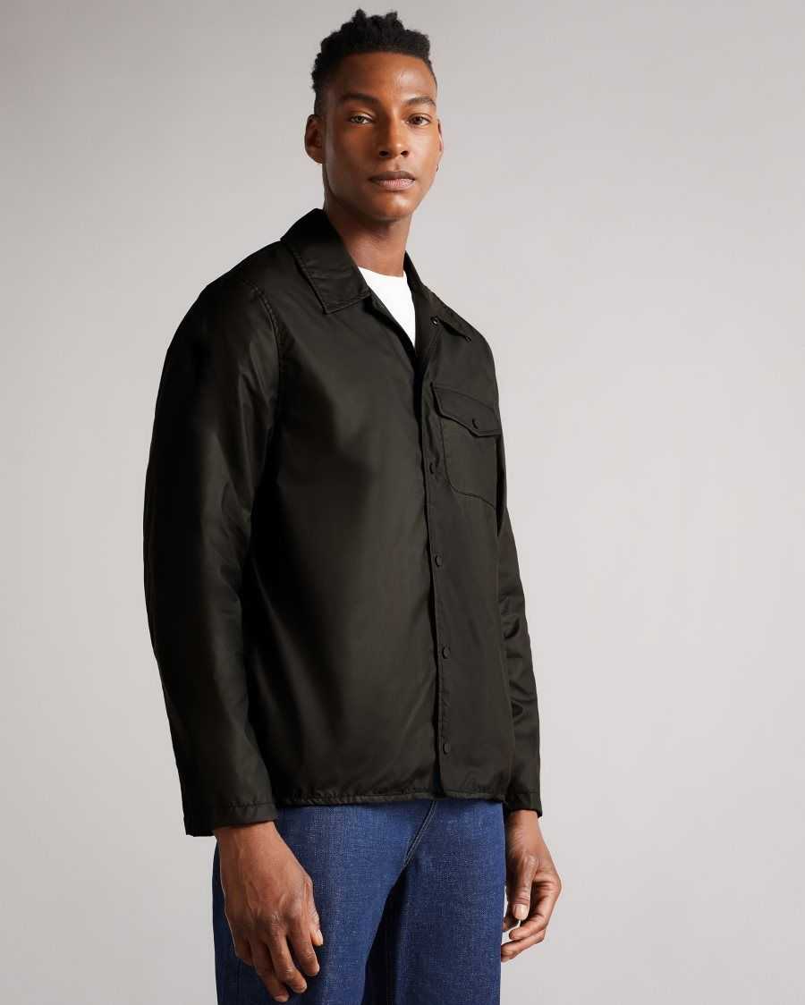 Ted Baker Iacchus MIB Coach Jacket Black-Grey | 39517-MQEW