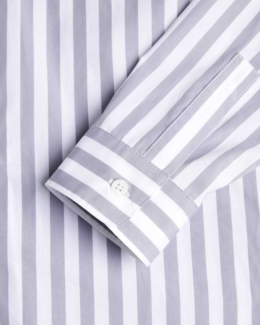 Ted Baker Iler Striped Shirt Light Grey | 54172-DVSB