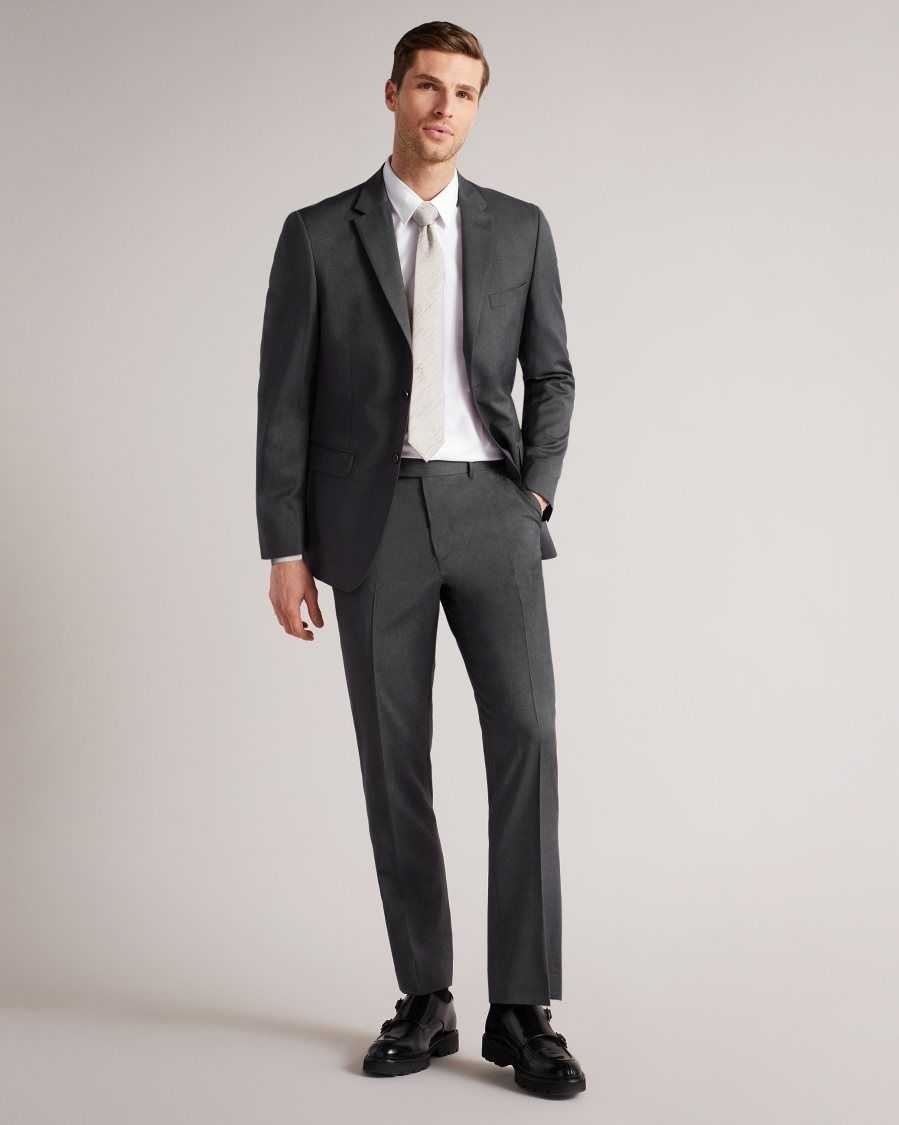 Ted Baker Irvinjr Regular Charcoal Twill Suit Jacket Charcoal | 35976-IBUS