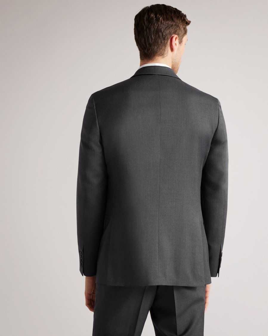 Ted Baker Irvinjr Regular Charcoal Twill Suit Jacket Charcoal | 35976-IBUS