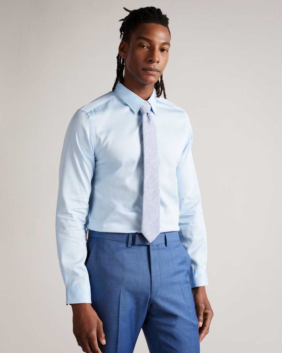 Ted Baker Islass Long Sleeve Slim Fit Shirt Pale Blue | 17854-LFEA