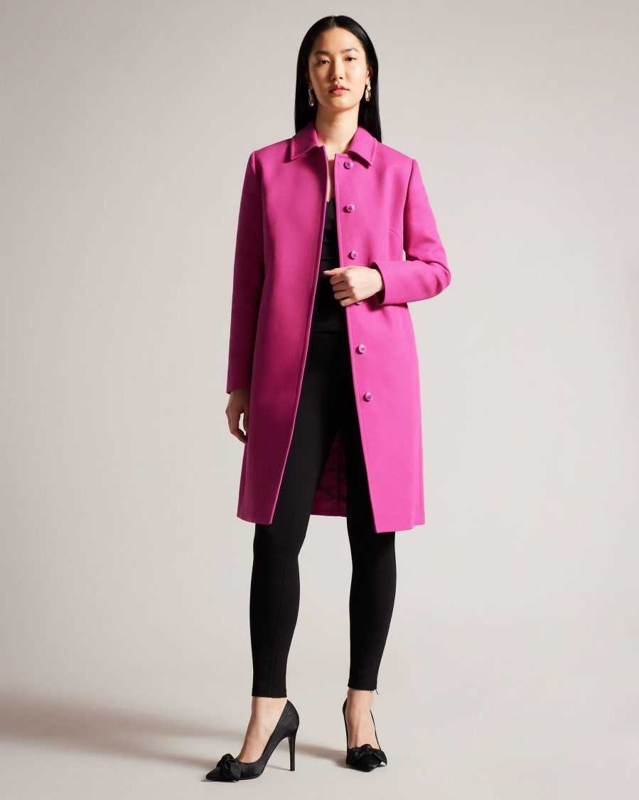 Ted Baker Isolde Belted Midi Trench Coat Bright Purple | 10723-LFNA