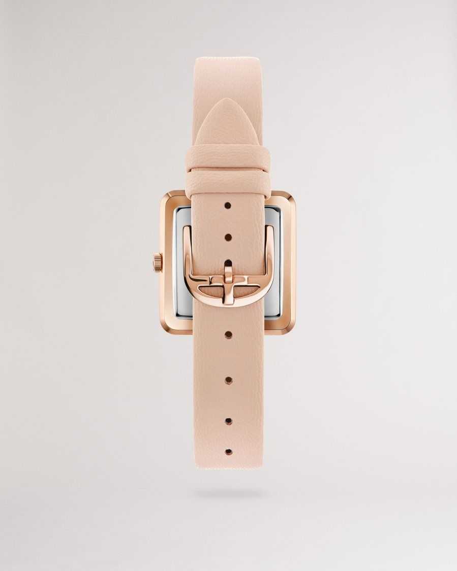 Ted Baker Ivelisa Square Watch With Vegan Leather Strap Light Pink | 13892-FEDN