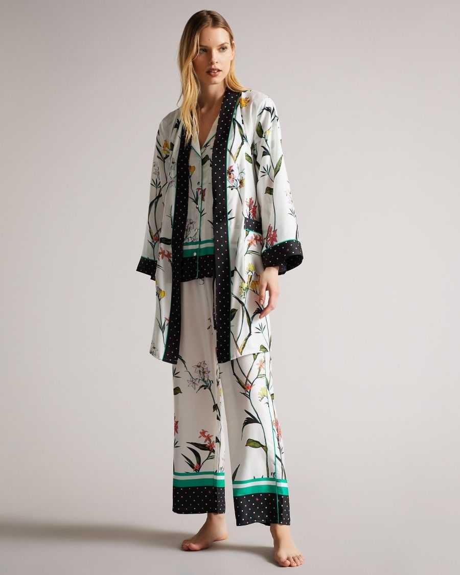 Ted Baker Ivyai Floral Robe White | 21958-MEKP