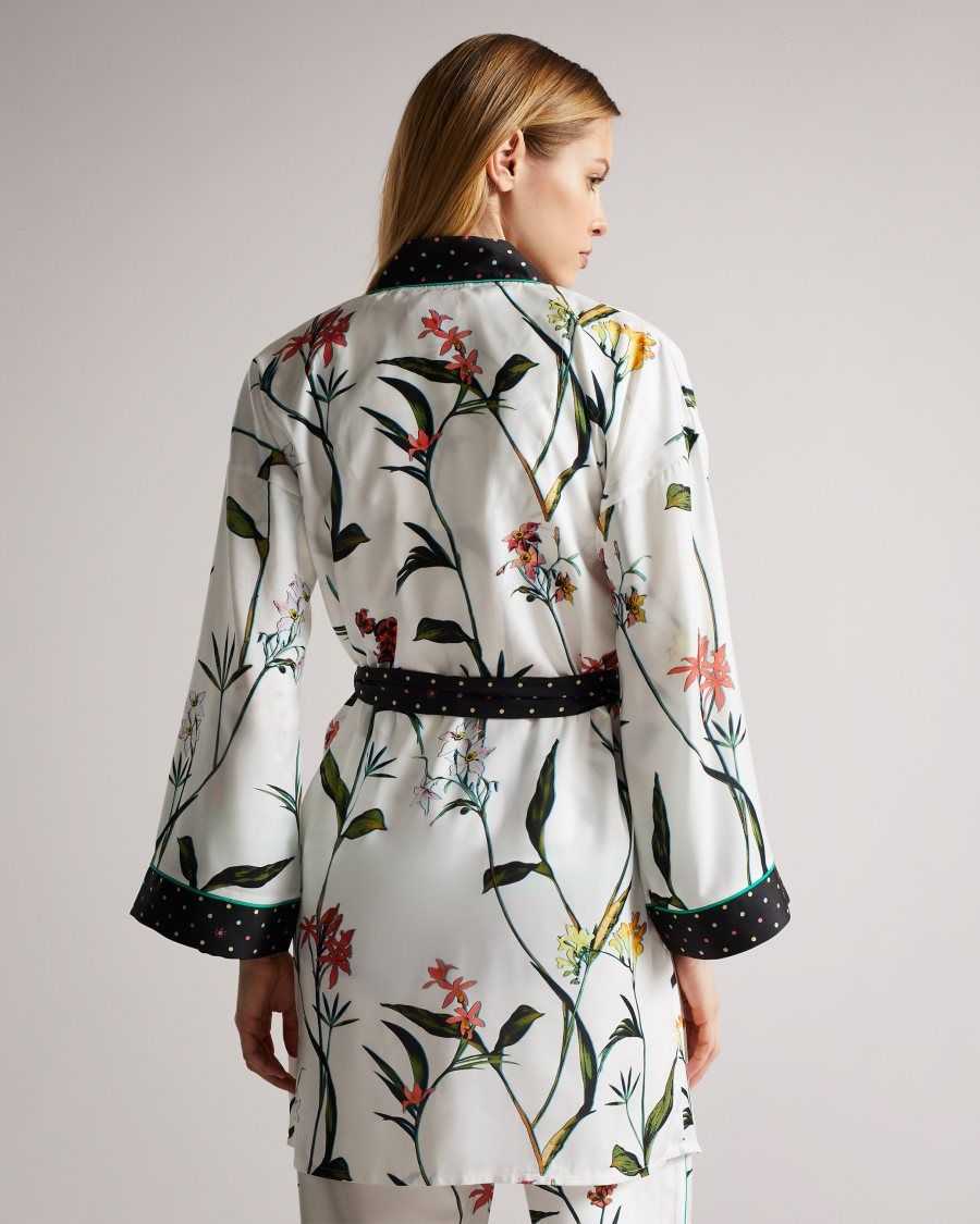 Ted Baker Ivyai Floral Robe White | 21958-MEKP