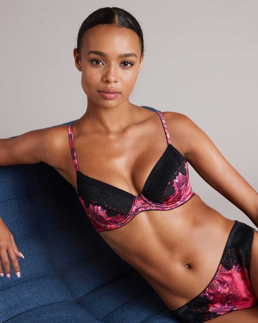 Ted Baker Jaene Floral Unpadded Bra Pink | 79408-JUXG