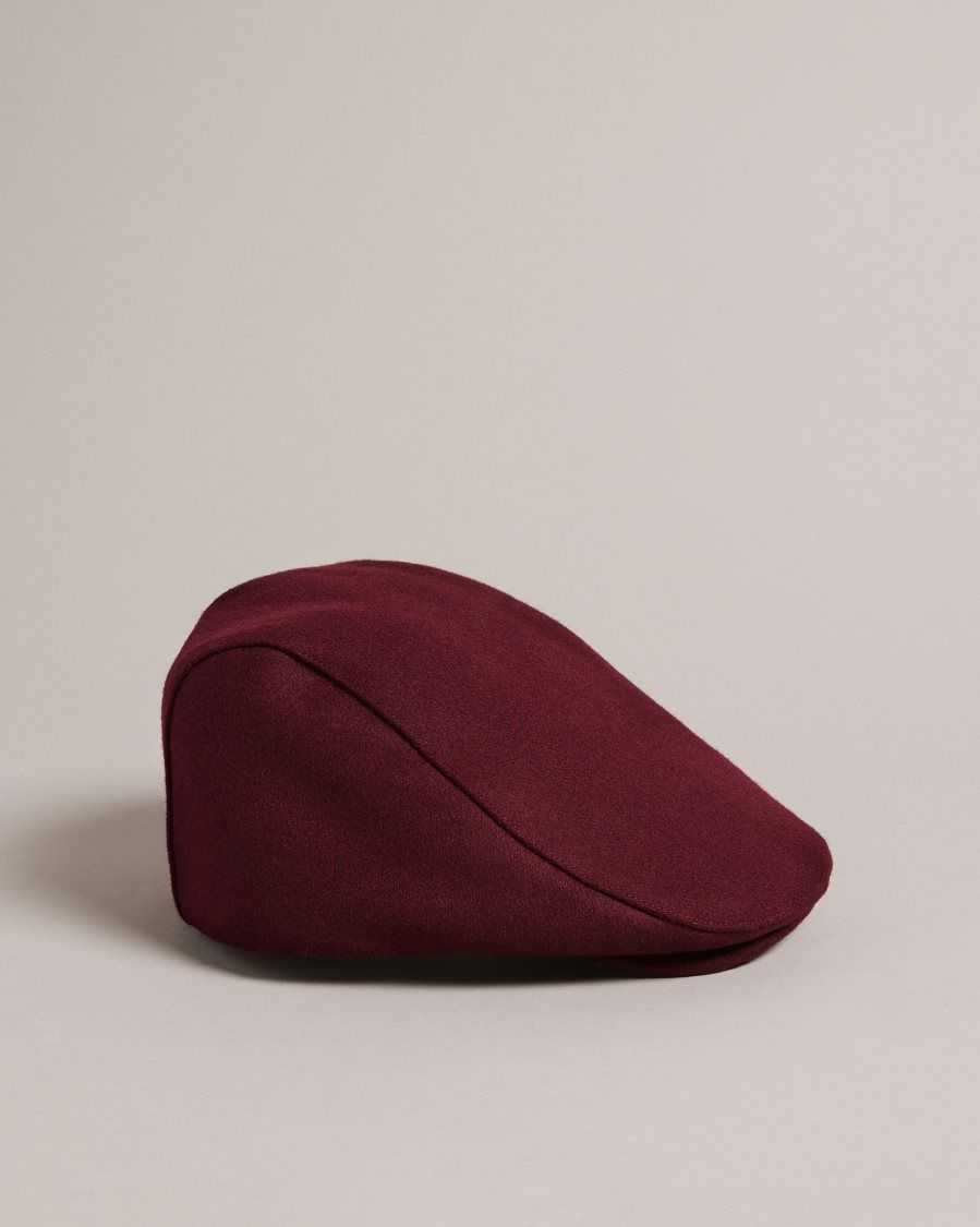 Ted Baker Jamessa Wool Blend Flat Cap Dark Red | 02786-AMER