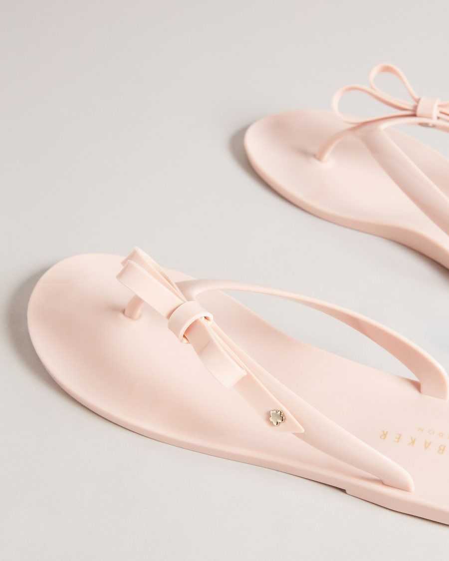 Ted Baker Jassey Bow Flip Flops Dusky Pink | 98753-AVQB