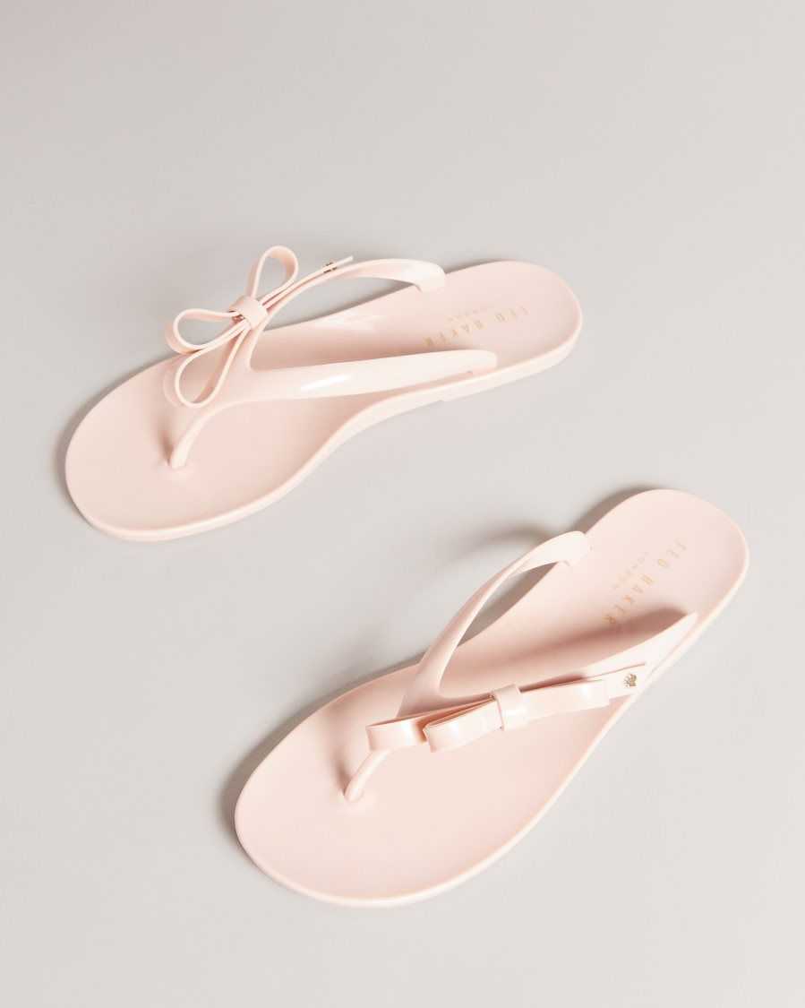 Ted Baker Jassey Bow Flip Flops Dusky Pink | 98753-AVQB