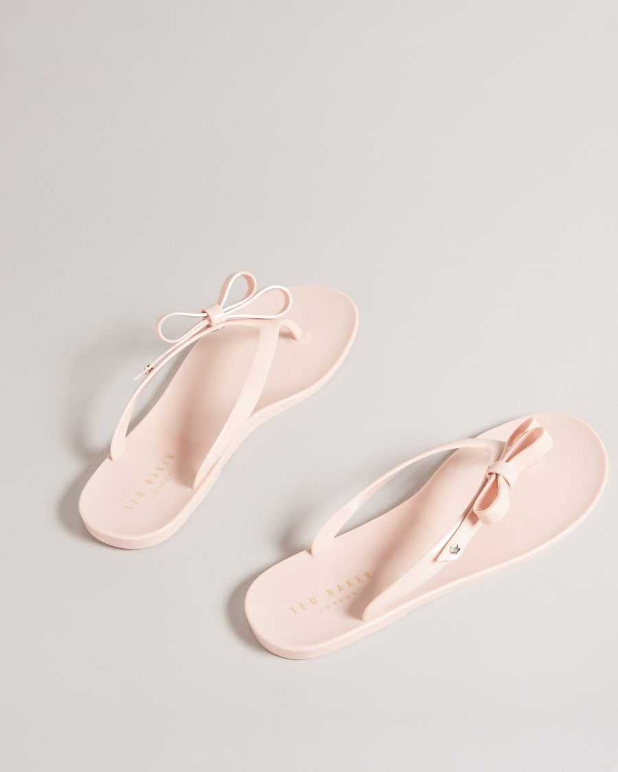 Ted Baker Jassey Bow Flip Flops Dusky Pink | 98753-AVQB