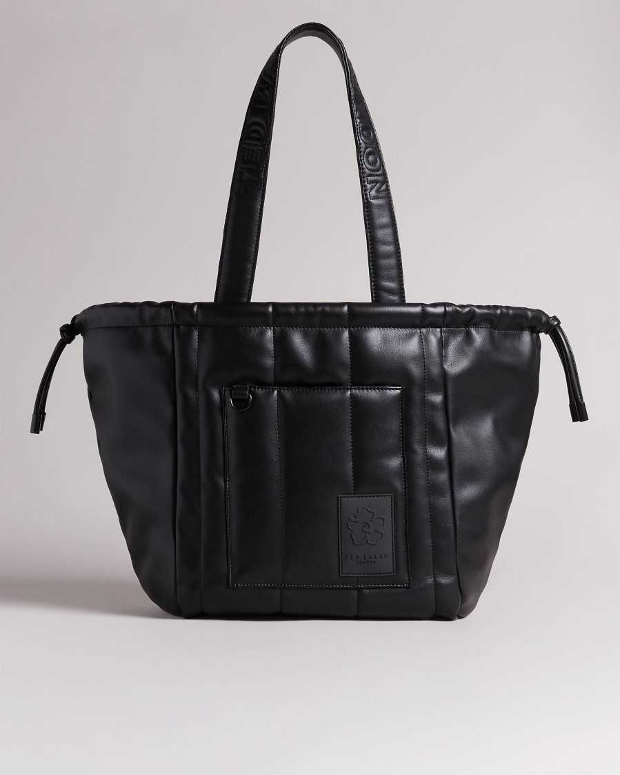 Ted Baker Jayah Vertically Quilted Tote Black | 42957-UFDJ